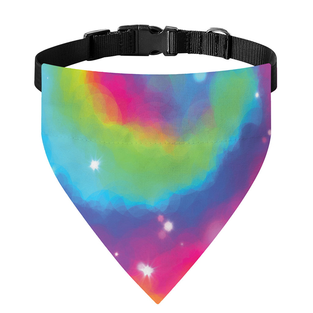 Rainbow Spiral Tie Dye Print Over The Collar Dog Bandana
