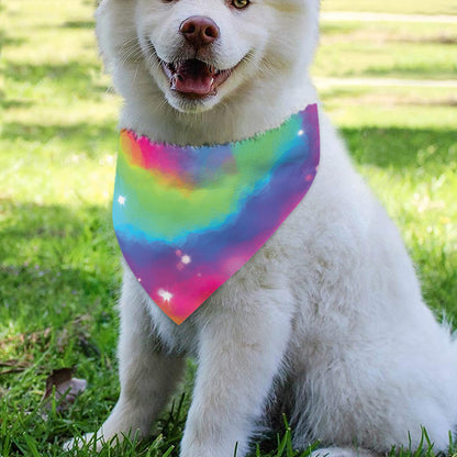 Rainbow Spiral Tie Dye Print Over The Collar Dog Bandana