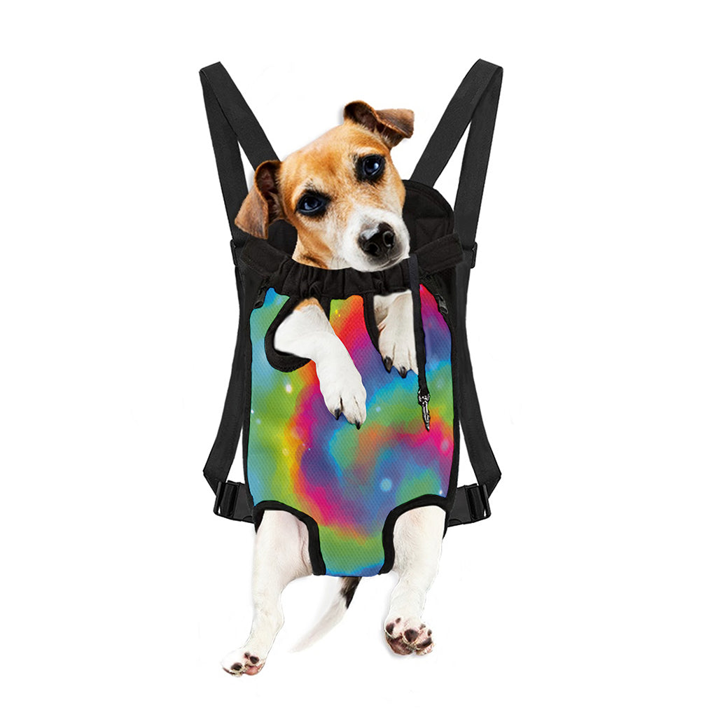 Rainbow Spiral Tie Dye Print Pet Carrier Backpack
