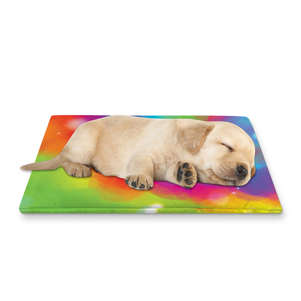 Rainbow Spiral Tie Dye Print Pet Cooling Mat Cover