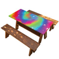 Rainbow Spiral Tie Dye Print Picnic Table Cover