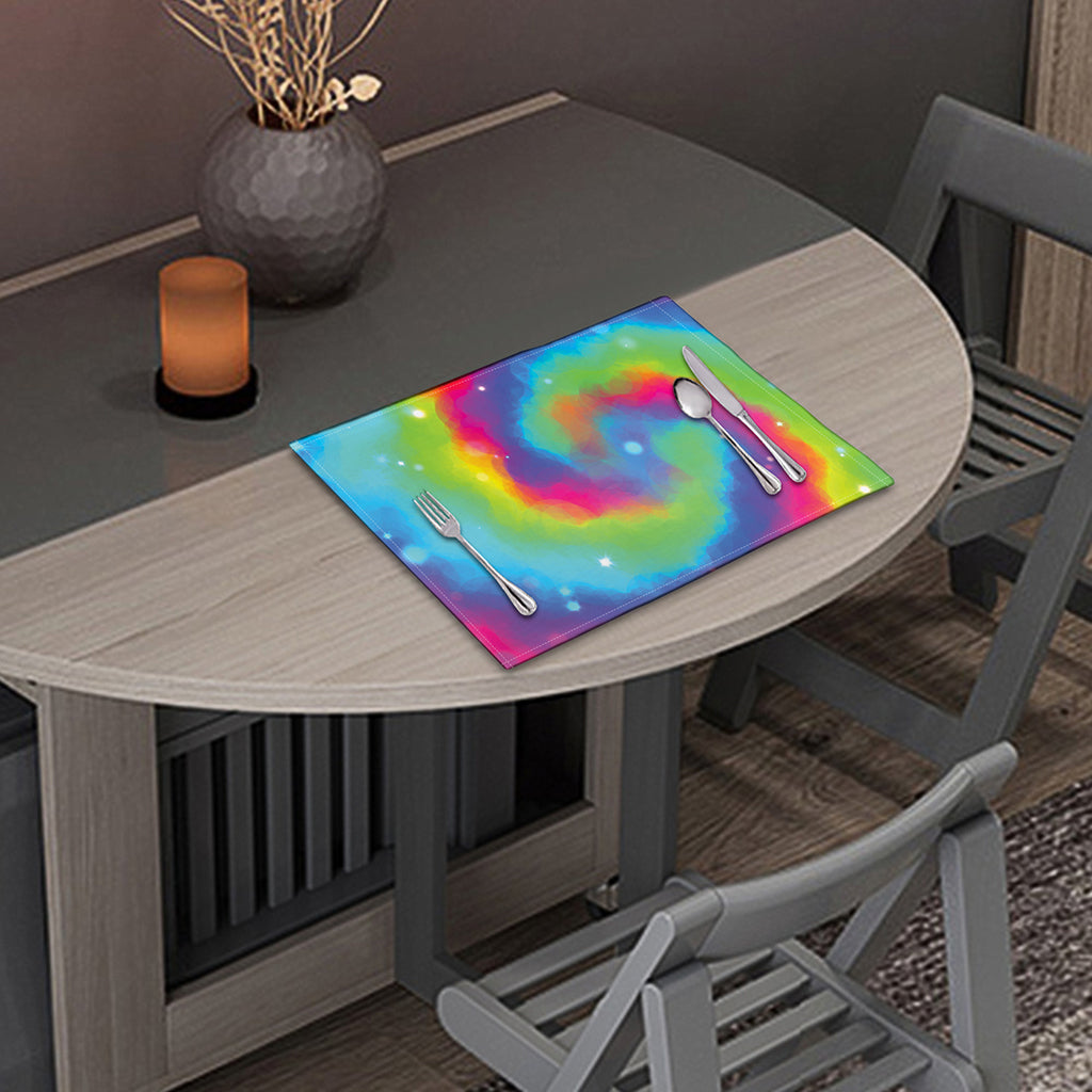 Rainbow Spiral Tie Dye Print Placemat
