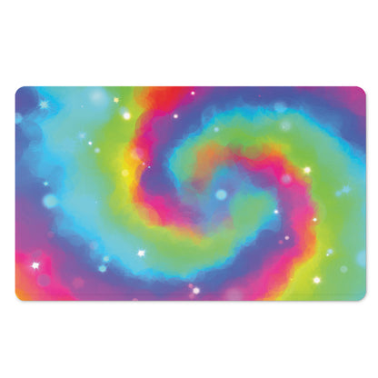 Rainbow Spiral Tie Dye Print Polyester Doormat
