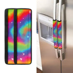Rainbow Spiral Tie Dye Print Refrigerator Handle Covers