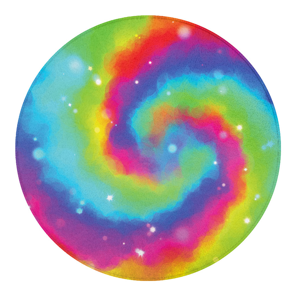 Rainbow Spiral Tie Dye Print Round Blanket