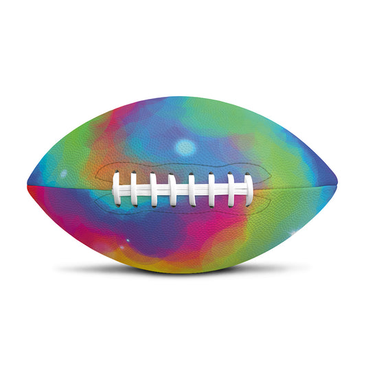 Rainbow Spiral Tie Dye Print Rugby Ball