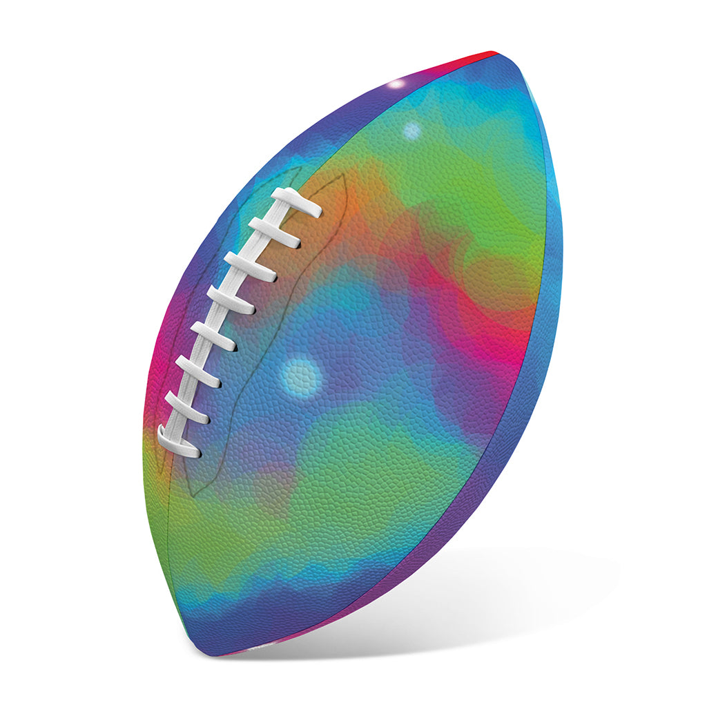 Rainbow Spiral Tie Dye Print Rugby Ball