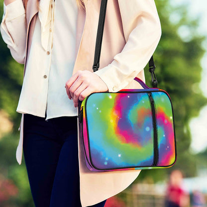 Rainbow Spiral Tie Dye Print Shoulder Strap Bible Bag