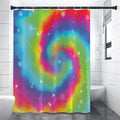 Rainbow Spiral Tie Dye Print Shower Curtain