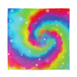 Rainbow Spiral Tie Dye Print Silk Bandana