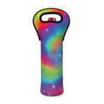 Rainbow Spiral Tie Dye Print Single Neoprene Wine Tote