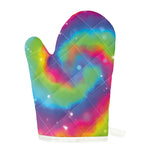 Rainbow Spiral Tie Dye Print Single Oven Mitt