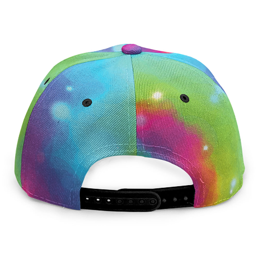 Rainbow Spiral Tie Dye Print Snapback Cap
