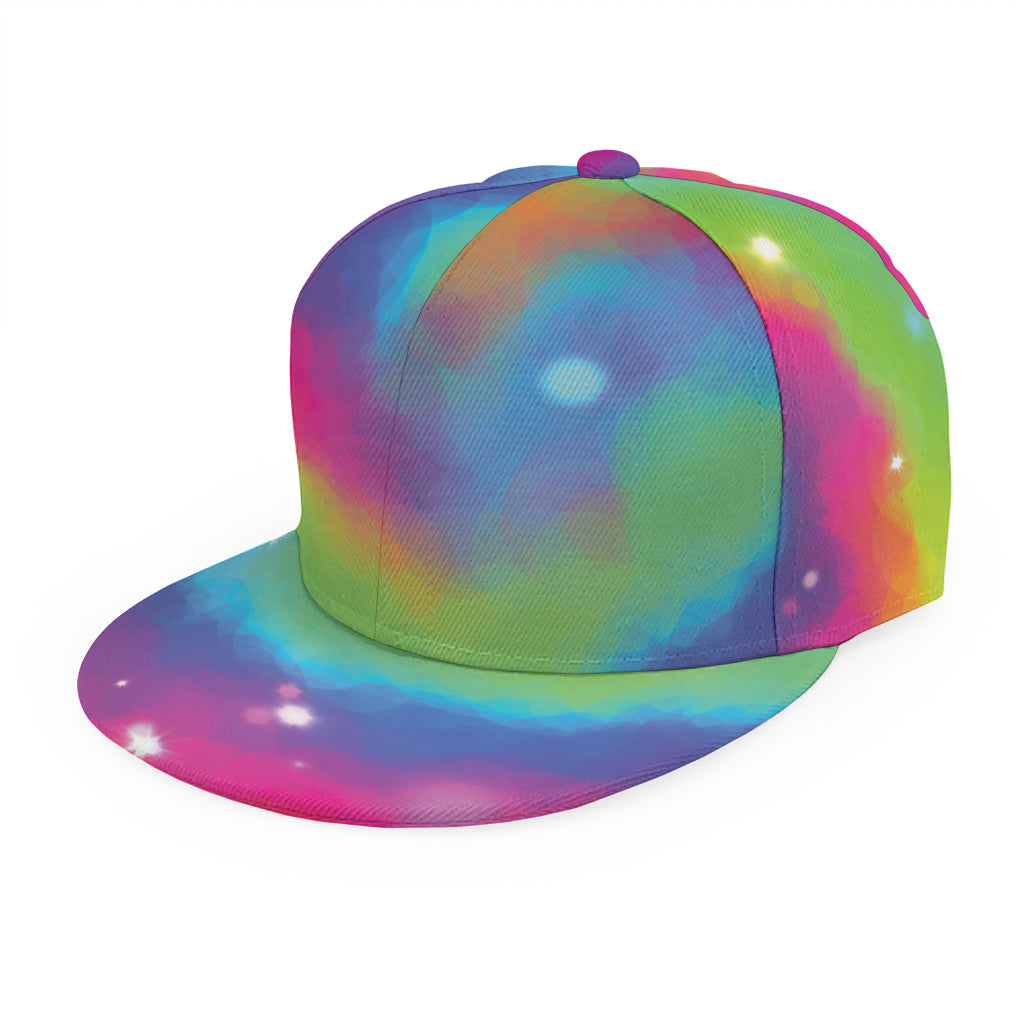 Rainbow Spiral Tie Dye Print Snapback Cap