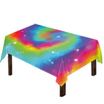 Rainbow Spiral Tie Dye Print Tablecloth
