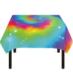 Rainbow Spiral Tie Dye Print Tablecloth