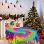 Rainbow Spiral Tie Dye Print Tablecloth