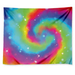 Rainbow Spiral Tie Dye Print Tapestry