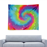 Rainbow Spiral Tie Dye Print Tapestry