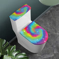 Rainbow Spiral Tie Dye Print Toilet Lid And Tank Cover Set