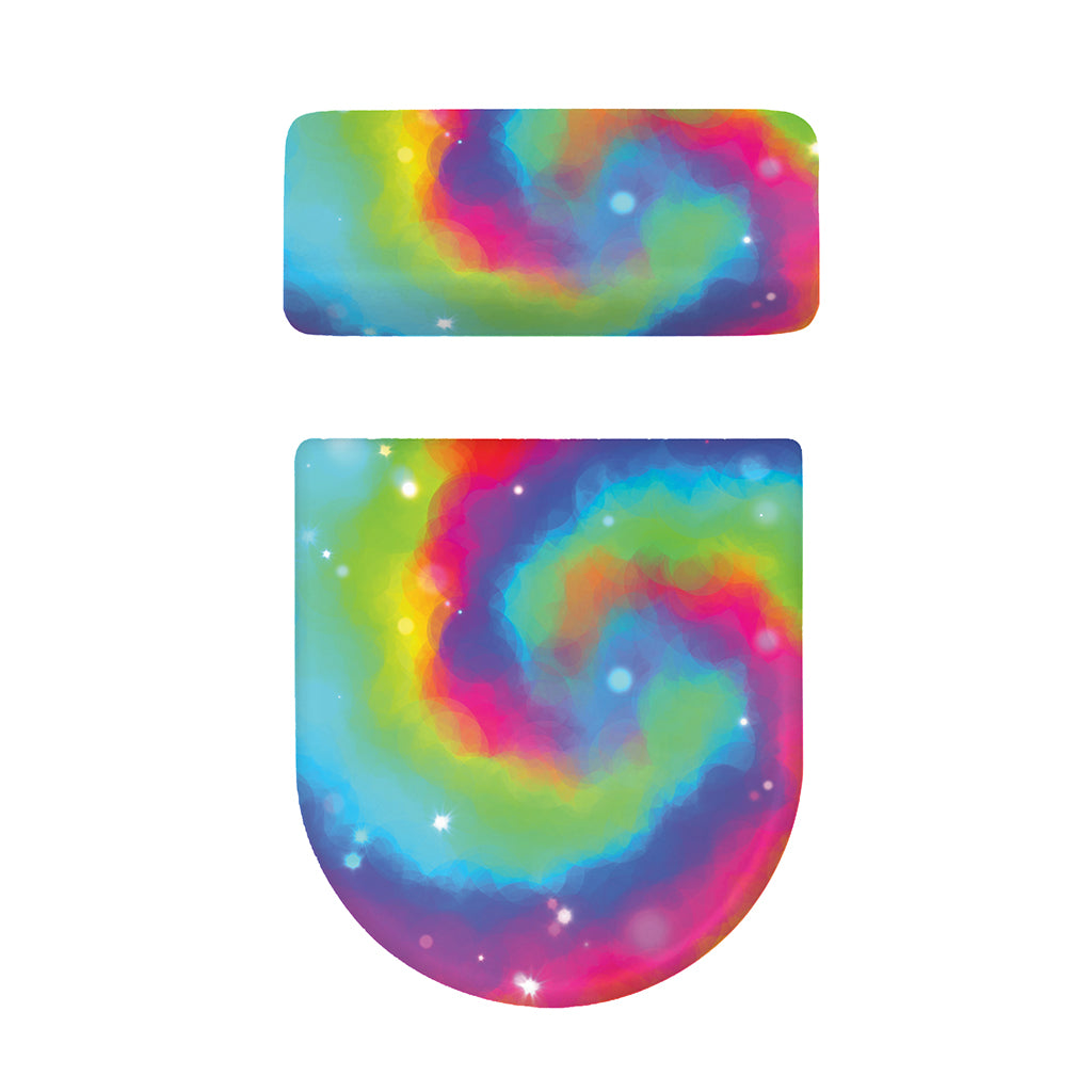 Rainbow Spiral Tie Dye Print Toilet Lid And Tank Cover Set