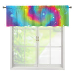 Rainbow Spiral Tie Dye Print Window Valance