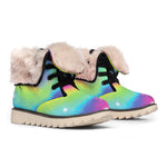 Rainbow Spiral Tie Dye Print Winter Boots