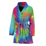 Rainbow Spiral Tie Dye Print Women's Bathrobe