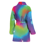 Rainbow Spiral Tie Dye Print Women's Bathrobe