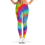 Rainbow Spiral Tie Dye Print Women's Leggings
