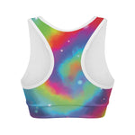 Rainbow Spiral Tie Dye Print Women's Sports Bra