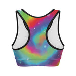 Rainbow Spiral Tie Dye Print Women's Sports Bra