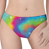 Rainbow Spiral Tie Dye Print Women's Thong