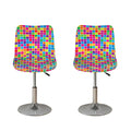 Rainbow Squares Pattern Print Bar Stool Covers