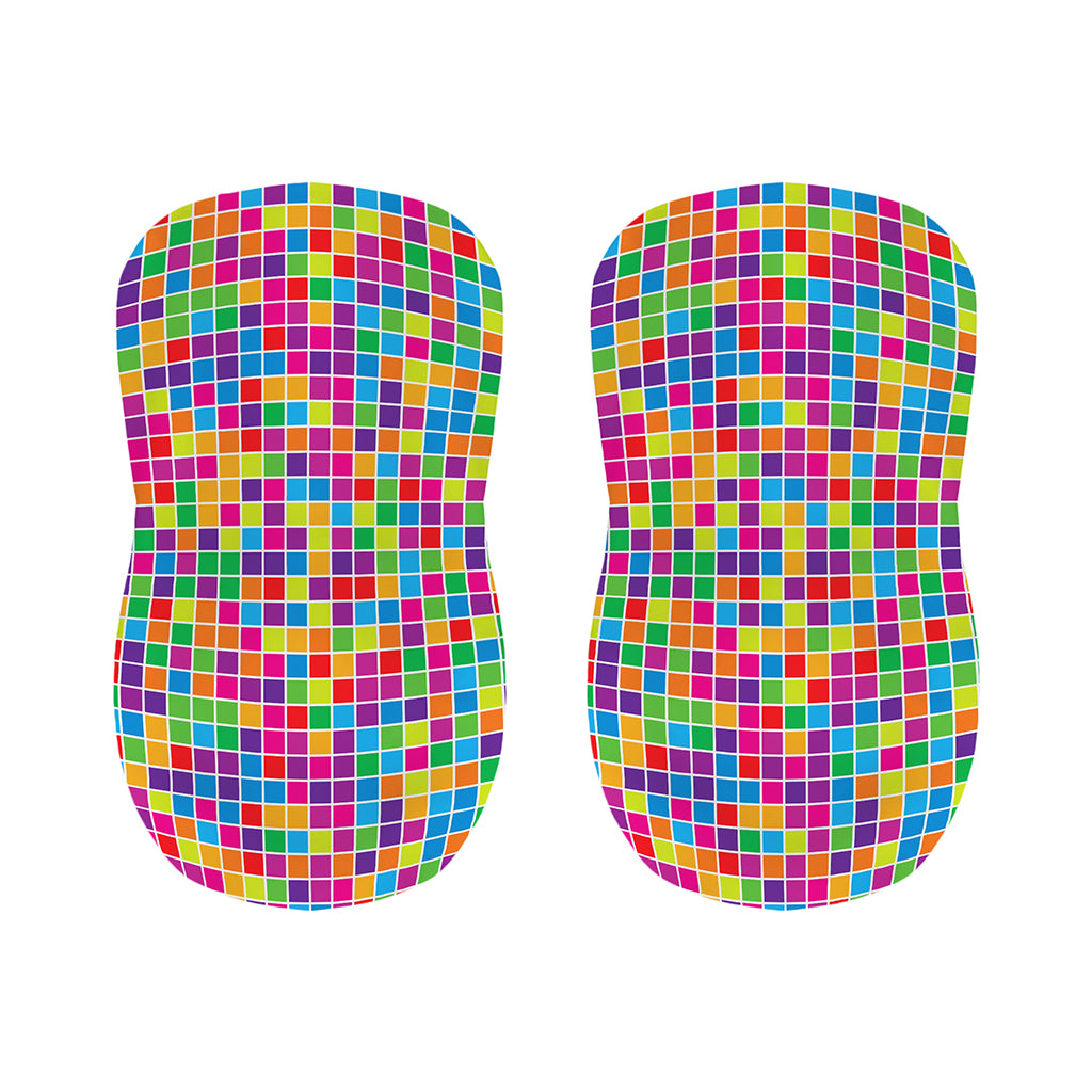 Rainbow Squares Pattern Print Bar Stool Covers