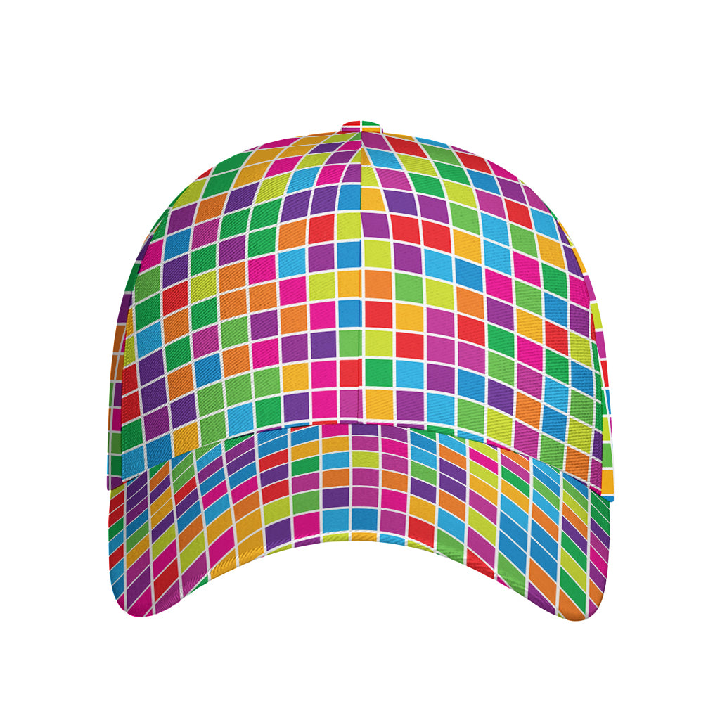 Rainbow Squares Pattern Print Baseball Cap