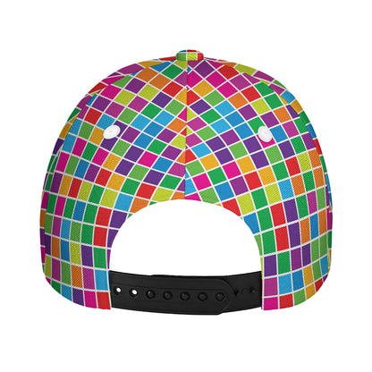 Rainbow Squares Pattern Print Baseball Cap