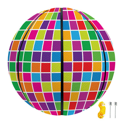 Rainbow Squares Pattern Print Basketball