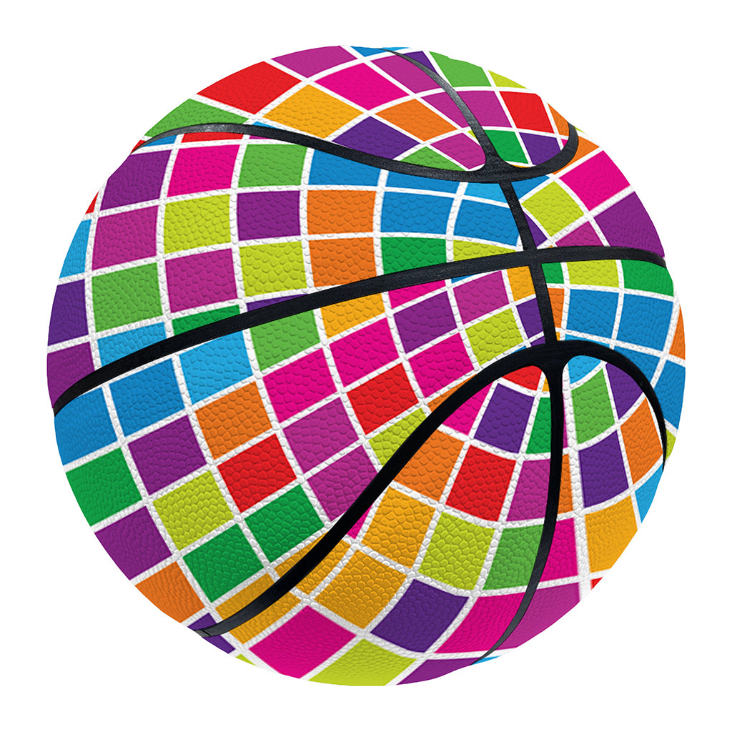 Rainbow Squares Pattern Print Basketball