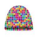 Rainbow Squares Pattern Print Beanie