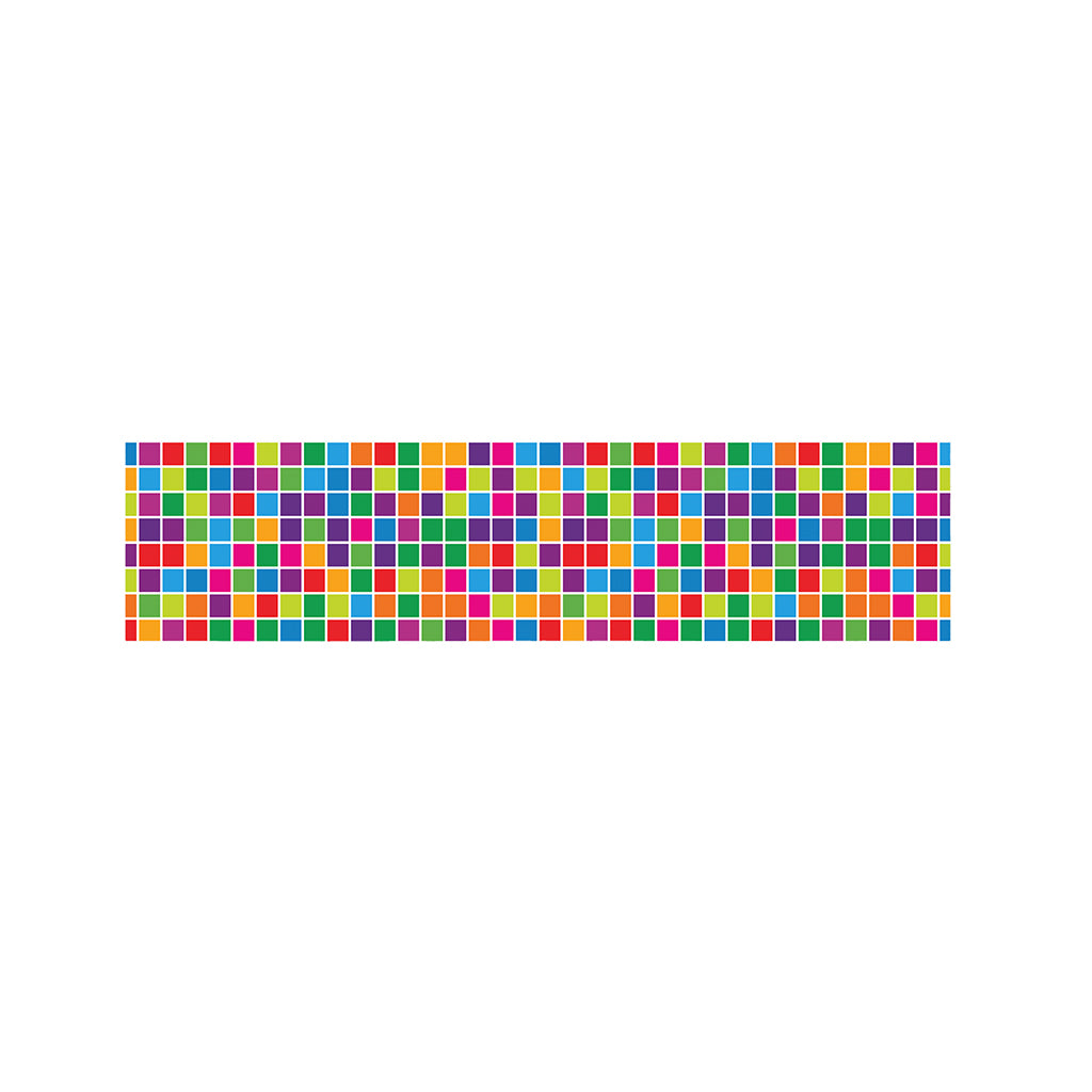 Rainbow Squares Pattern Print Bed Runner