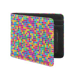 Rainbow Squares Pattern Print Bifold Wallet