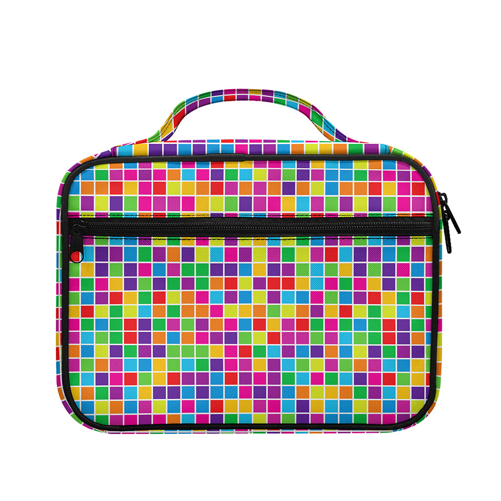 Rainbow Squares Pattern Print Briefcase Bible Bag
