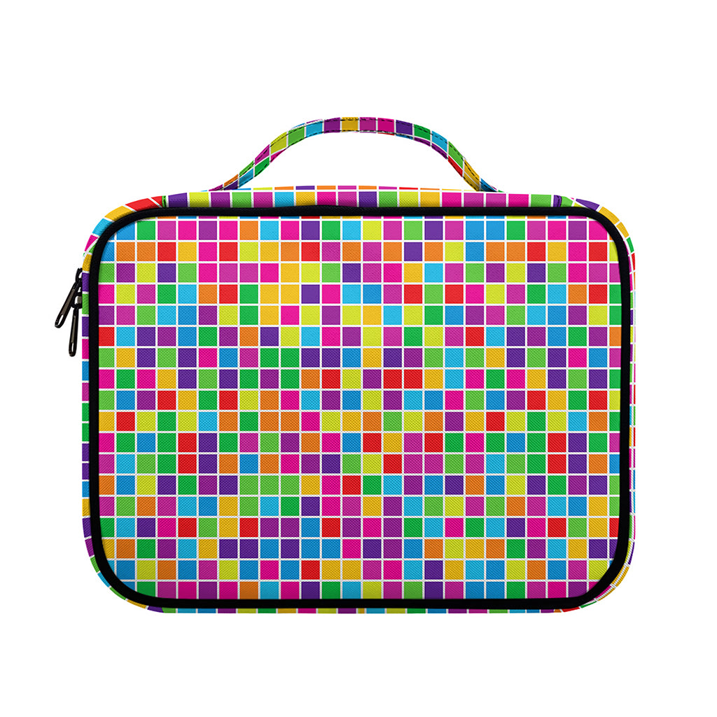Rainbow Squares Pattern Print Briefcase Bible Bag