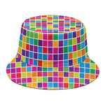 Rainbow Squares Pattern Print Bucket Hat