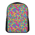 Rainbow Squares Pattern Print Casual Backpack