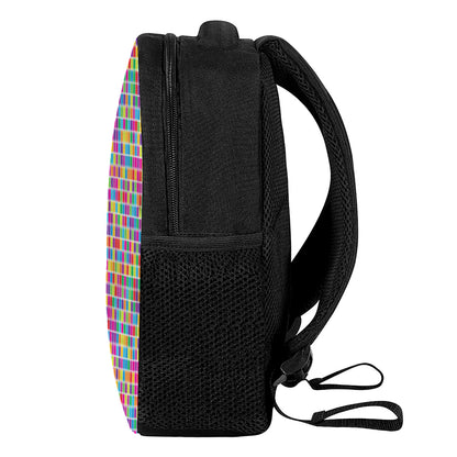 Rainbow Squares Pattern Print Casual Backpack