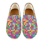 Rainbow Squares Pattern Print Casual Shoes