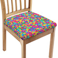 Rainbow Squares Pattern Print Chair Cushion Cover
