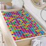 Rainbow Squares Pattern Print Changing Pad Cover